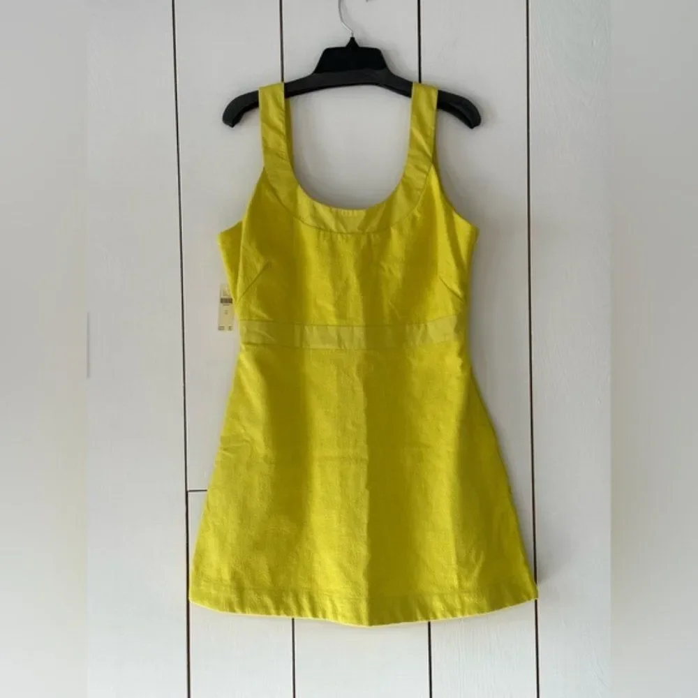 Anthropologie Yellow Green Sundress Sleeveless Square Neck - Picture 2 of 9
